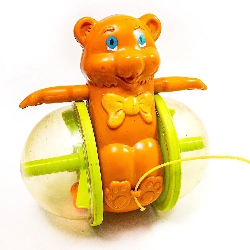 Vintage Fisher-Price Bob-Along Bear 1978 Rattle Pull Toy